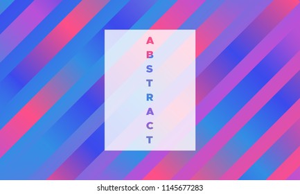 Minimal Design. Abstract Geometric Background with Glow Effect. Gradient in Blue, Pink and Purple Colors. EPS10 Vector. Illustration with Stripes. Minimal Design for Covers, Banners, Posters, Flyers.
