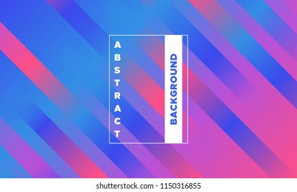 Minimal Design. Abstract Geometric Background with Glow Effect. Gradient in Blue, Pink and Purple Colors. EPS10 Vector. Illustration with Stripes. Minimal Design for Covers, Banners, Posters, Flyers.