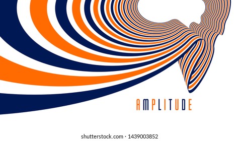 Minimal design of abstract lines in 3D perspective vector abstract background, minimalistic cool trendy retro template for covers posters and banners.