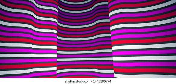 Minimal design of abstract lines in 3D perspective vector abstract background, minimalistic cool trendy retro template for covers posters and banners.
