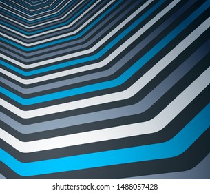 Minimal design of abstract lines in 3D perspective vector abstract background, minimalistic cool trendy retro template for covers posters and banners.