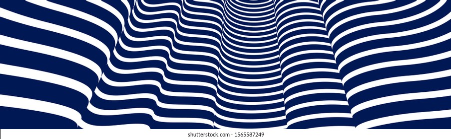 Minimal design of abstract lines in 3D perspective vector abstract background, minimalistic cool trendy retro template for covers posters and banners.