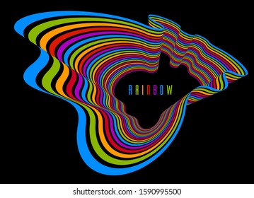 Minimal design of abstract lines in 3D perspective vector abstract background, minimalistic cool trendy retro template for covers posters and banners.