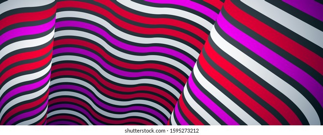 Minimal design of abstract lines in 3D perspective vector abstract background, minimalistic cool trendy retro template for covers posters and banners.