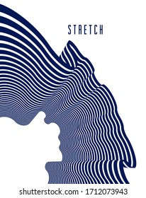 Minimal design of abstract lines in 3D perspective vector abstract background, minimalistic cool trendy retro template for covers posters and banners.