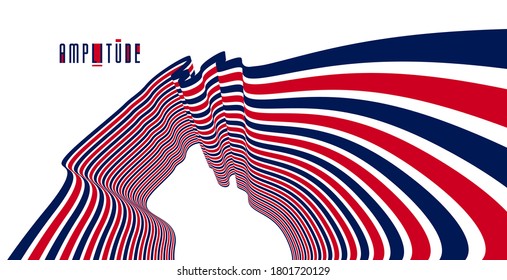 Minimal design of abstract lines in 3D perspective vector abstract background, minimalistic cool trendy retro template for covers posters and banners.