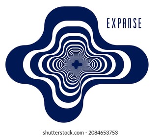 Minimal design of abstract lines in 3D perspective vector abstract background, minimalistic cool trendy retro template for covers posters and banners.