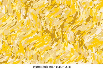 Minimal design. Abstract pattern with wave lines. Textured surface, blurred paint, stone. Yellow-gold striped background. Geometric wavy backdrop. Vector illustration