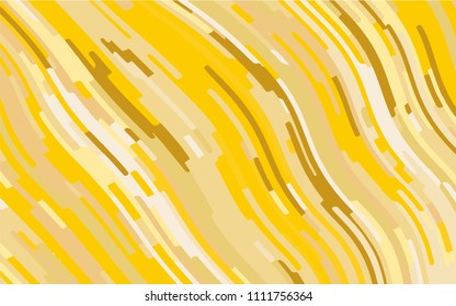 Minimal design. Abstract pattern with wave lines. Textured surface, blurred paint, stone. Yellow-gold striped background. Geometric wavy backdrop. Vector illustration