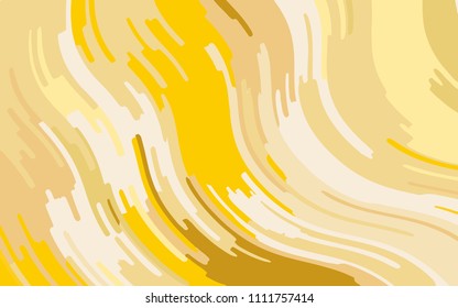 Minimal design. Abstract pattern with wave lines. Textured surface, blurred paint, stone. Yellow-gold striped background. Geometric wavy backdrop. Vector illustration