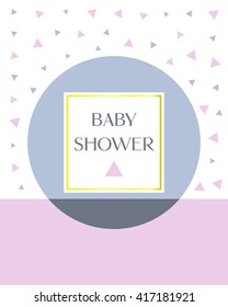Minimal design Baby shower invitation card vector illustration. Creative design printable greeting card. Art print. 