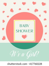 Minimal design Baby shower invitation card vector illustration. Creative design printable greeting card. Art print. 
