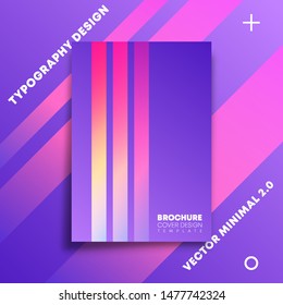 Minimal design background with colorful gradient lines for flyer, poster, brochure cover, typography or other printing products. Vector illustration.