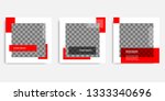 Minimal design background vector illustration in black red white frame color. Editable square abstract vintage, geometric strip line shape banner template for social media post, stories, story, flyer.