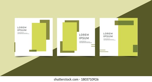 Minimal design background vector illustration in yellow green frame color. Social media template design illustration. 