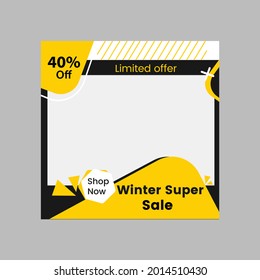 Fondo De Diseño Mínimo.Publicación De Anuncios De Banner De Medios Sociales.Web Para Diseño De Promoción Con Color Amarillo Y Negro. Adecuado para tiendas online en la promoción de un producto.