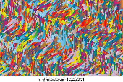 Minimal design. Bright gradient background. Abstract pattern with wave lines. Vibrant colorful striped background. Geometric wavy backdrop. Vector illustration
