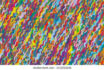 Minimal design. Bright gradient background. Abstract pattern with wave lines. Vibrant colorful striped background. Geometric wavy backdrop. Vector illustration