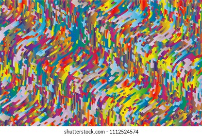 Minimal design. Bright gradient background. Abstract pattern with wave lines. Vibrant colorful striped background. Geometric wavy backdrop. Vector illustration