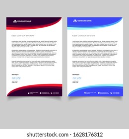 Minimal design business letterhead templates. Vector illustration EPS 10