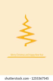 Minimal design for christmas poster with text Merry Christmas and Happy New Year.