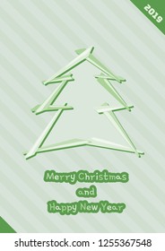 Minimal design for christmas poster with text Merry Christmas and Happy New Year.