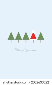 Minimal design christmas tree card vector template. Festive, seasonal, postcard symbol. Eps10 illustration.