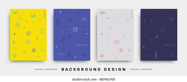 Minimal Design Covers Templates set. Vector illustrations.
