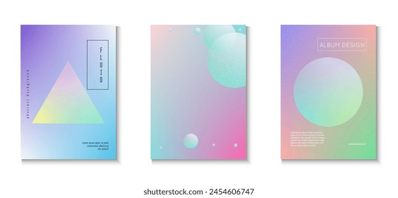 Minimales Design. Kreatives Plakat. Form des Rauschdreiecks. Blue Grainy 3D Set. Memphis-Banner. In: Futuristic Space Illustration. Holografisches Poster. Violett Minimal Design