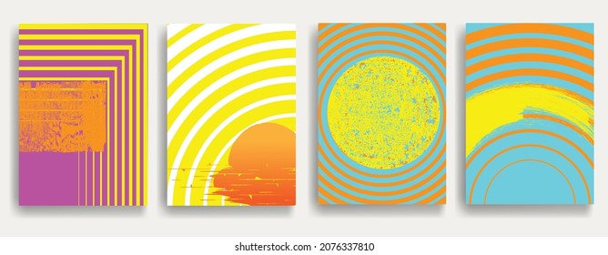 Minimal design element . Sun . Sunset logo element. Bohemian art . Vector  illustration. 