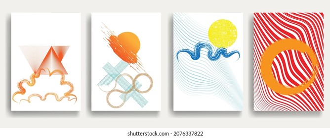 Minimal design element . Sun . Sunset logo element. Bohemian art . Vector  illustration. 