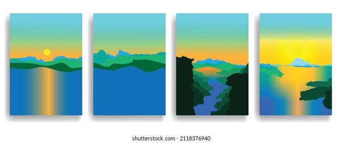 Minimal design element . Sun . Sunset logo element. Bohemian art . Vector  illustration. 