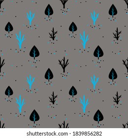 Diseño mínimo paisaje forestal de ilustración vectorial transparente