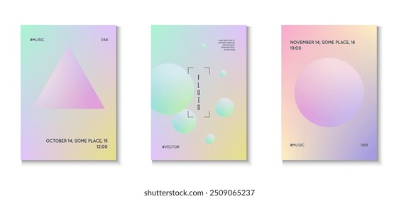 Minimal Design. Futuristic Galaxy Collection. Vibrant Banner. 3d Poster. Triangle Background. Astronaut Elegant Placard. Blue Gradient Set. Pink Minimal Design