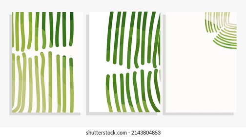 minimal design with green strokes vector background set