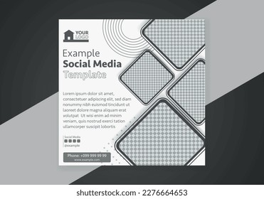 Minimal design layout. Editable square abstract modern geometric shape banner template for social media post promotion. 