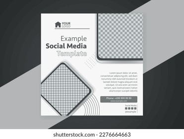 Minimal design layout. Editable square abstract modern geometric shape banner template for social media post promotion. 