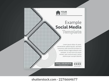 Minimal design layout. Editable square abstract modern geometric shape banner template for social media post promotion. 