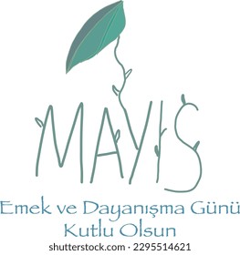 Diseño mínimo para la tarjeta del día del trabajo y la solidaridad del 1 de mayo. (Turco: 1 mayıs emek ve dayanışma günü, işçi bayramı kutlu olsun) Diseño del Día del Trabajo para etiqueta, medios sociales, pancarta.
