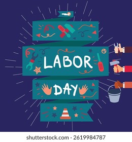 Minimal design for May 1st labor and solidarity day card. (Turkish: 1 mayıs emek ve dayanışma günü, işçi bayramı kutlu olsun) Labour day design for label, social media, banner.