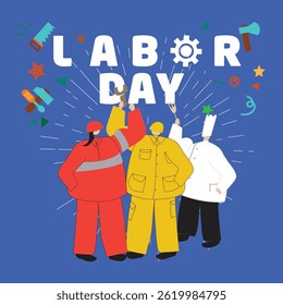 Minimal design for May 1st labor and solidarity day card. (Turkish: 1 mayıs emek ve dayanışma günü, işçi bayramı kutlu olsun) Labour day design for label, social media, banner.
