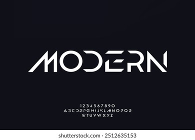 Minimal Design Modern abstract digital alphabet font. Minimal technology typography, Creative urban sport fashion futuristic font and with numbers.
