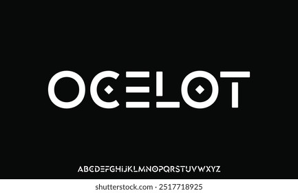Conception minimale Police alphabet numérique abstraite moderne. Typographie de technologie minimale, police futuriste de mode sportive urbaine créative et avec des chiffres.