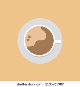 Minimal Design Poster.Cup des Kaffees auf dem Hintergrund und guter Morgentext. 