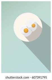 Minimal Design Poster . eggs on a light Background . Top View.