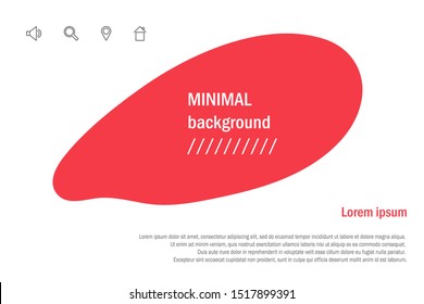 Minimal design with red abstract spots on white. Vector background template for web, brochure, cover, design, advertasing banner etc. 10 eps.