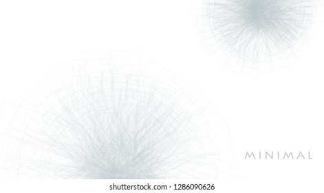 Minimal design with rotated complicated shapes by thin lines. Vector graphic pattern