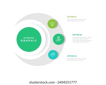 Minimal design template infographic vector element with 3 step process or options suitable for presentation and business information graphic 