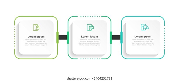 Minimal design template infographic vector element with 3 step process or options suitable for presentation and business information graphic 