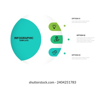 Minimal design template infographic vector element with 3 step process or options suitable for presentation and business information graphic 